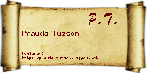 Prauda Tuzson névjegykártya